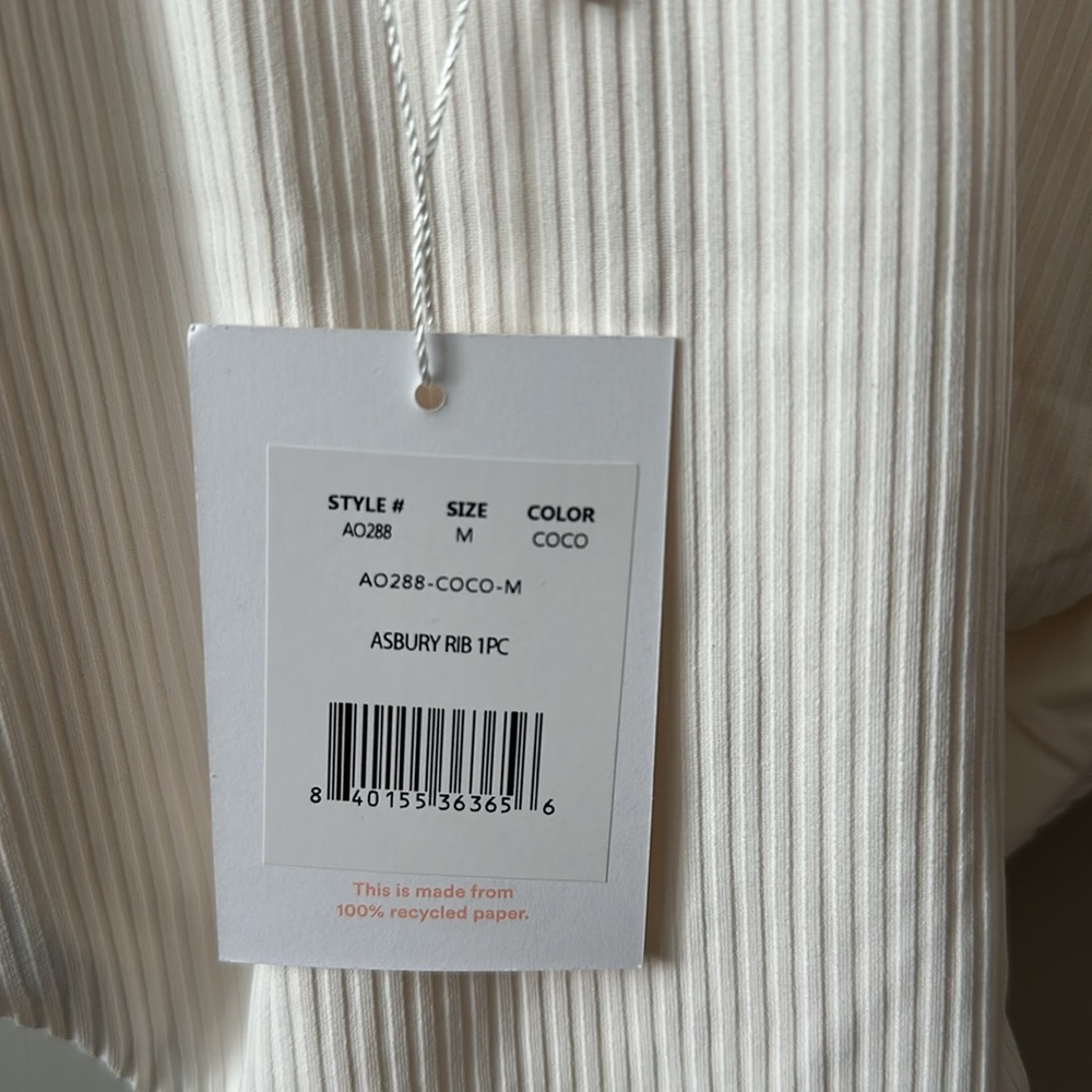 NWT Andie Asbury Ribbed One Piece in COCO M - Picture 4 of 8